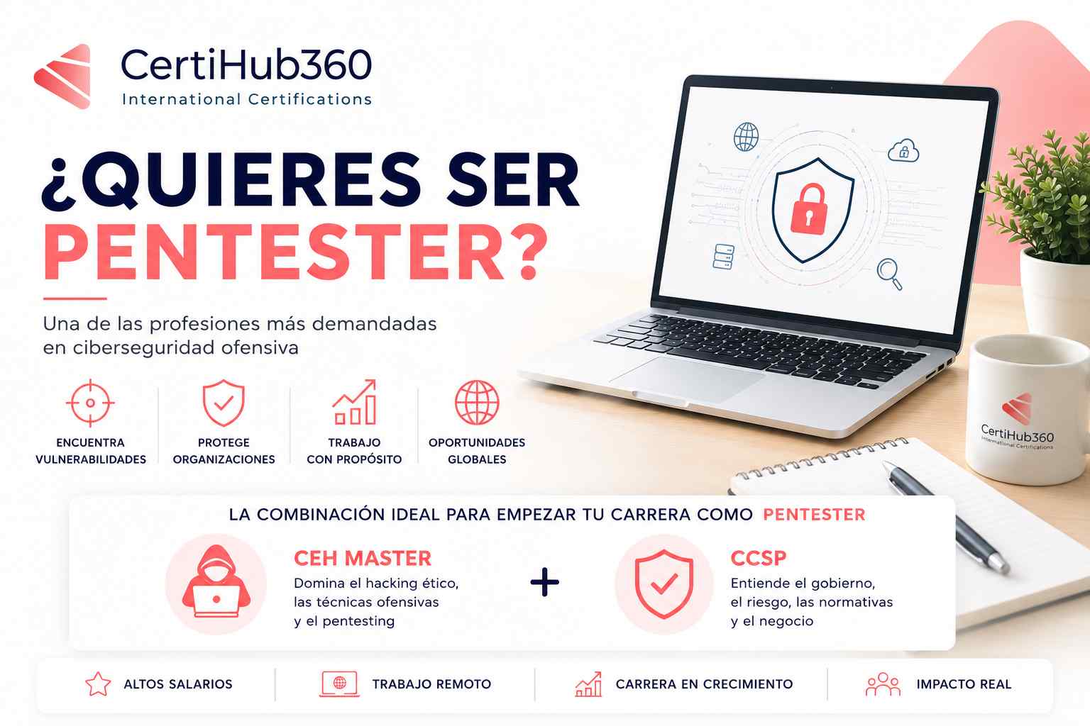 Pentester realizando pruebas de seguridad ofensiva para identificar vulnerabilidades y evaluar la protección de sistemas y aplicaciones.